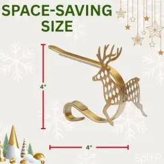 Split P Jumping Deer Stocking Hanger - Set of 2