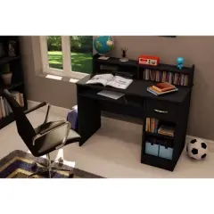 Axess Desk with Keyboard Tray  Pure Black  - South Shore