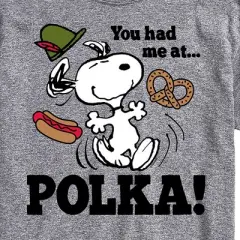 Men's - Peanuts - Snoopy Oktoberfest You Had Me At Polka Short Sleeve Graphic T-Shirt