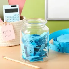 Juvale 2000-Count Numbered Blue Star Raffle Tickets, Single Ticket Roll for Party Events, Prize Reward, Fundraiser Drawing, Carnival, 2x1 in