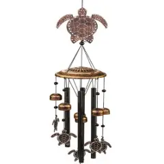 Dawhud Direct 32" H Rustic Turtles Wind Chimes
