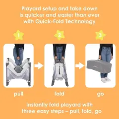 Baby Trend Play Suite 3-in-1 Quick-Fold Playard with Baby Gym - Quartz Stone
