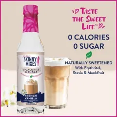 Jordan's Skinny Mixes Naturally Sweetened Sugar Free French Vanilla Coffee Flavoring Syrup - 12.7 fl oz
