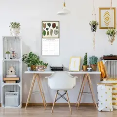 The Gifted Stationery 2025 Square Wall Calendar, Botanicals, 16-Month Arts & Antiques Theme with 180 Reminder Stickers (12x12 In)