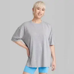 Women's Oversized Not Serious Graphic T-Shirt - Wild Fable&trade; Gray