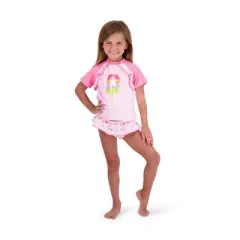 Andy & Evan Toddler Girl'S Rashguard Set Pink, Size 2T