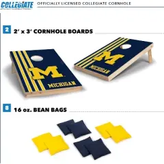 NCAA Michigan Wolverines 2'x3' Wood Cornhole Set