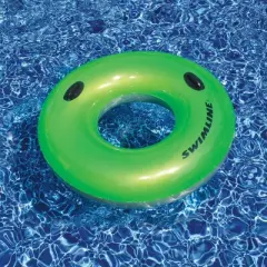 Swimline 42" Water Sports Inflatable 1-Person Swimming Pool Inner Tube Ring Float - Green