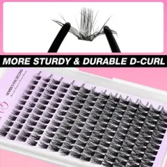 VEYESBEAUTY Siren Lash Clusters Eyelash Extensions Invisible Band DIY Individual  False Eyelashes Wispy Lash Tray 8-16mm Mixed Length
