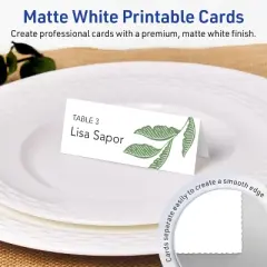 Avery Printable Place Cards, 1-7/16" x 3.75", Matte White, 60ct