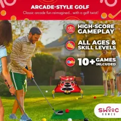 SWOOC Games - Boardwalk Birdie | Arcade Style Golf Game w/ Easy Setup & 10+ Games Included | Golf Chipping Game | Adult Golf Games Indoor & Outdoor