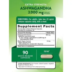 Nature's Truth Ashwagandha 3000mg | 90 Capsules