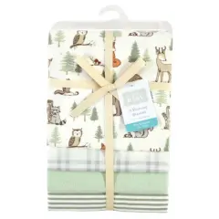 Hudson Baby Infant Boy Cotton Flannel Receiving Blankets, Forest Animals, One Size
