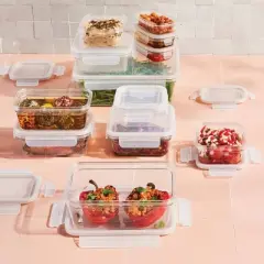 24pc (set of 12) Plastic Food Storage Container Set with Lids Clear - Figmint&trade;