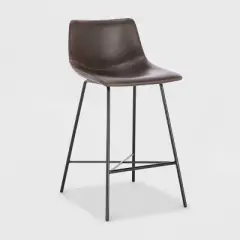 Set of 3 24" Phillip Counter Height Barstool Brown - Poly & Bark