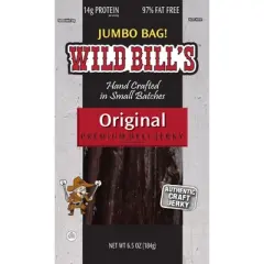 Wild Bill's Original Hickory Beef Jerky 6.5oz Packs - 3 Packs