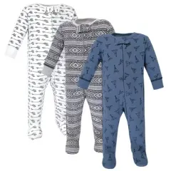 Yoga Sprout Baby Boy Cottton Zipper Sleep and Play 3pk, Arrows