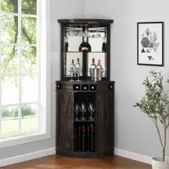 Corner Bar with Wine Rack - Home Source