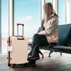 Aukfa 3-Piece ABS Luggage Set 20/24/28 Inch with Combination Lock, 360&deg; Silent Spinner Wheels, Waterproof Matching Suitcases