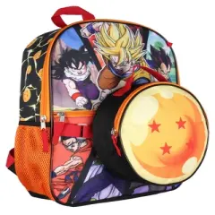Dragon Ball Z Backpack Lunch Box Drawstring Bag Keychain Pencil Case 5 Pc Set