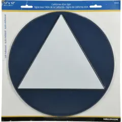 Hillman English Blue Restroom Sign 12 in. H X 12 in. W - Case of 6