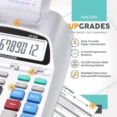 CATIGA 2025 Printing Calculator, 10-Key Adding Machine, Desktop Office with Paper Roll, Accounting & Finance, Business Use