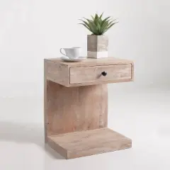 Baker Side Table White/Sand - East at Main