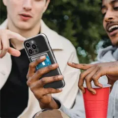 Vena LEGACY For Apple iPhone 13 Pro Max Case Magsafe, RFID Anti-Theft Card Holder Case Slim Profile Card Slot Cover with Kickstand, Black