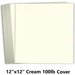 Hamilco Card Stock Scrapbook Paper 12x12 Cream Colored Cardstock 100lb Cover &ndash; 25 Pack