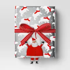 30&rdquo; 25 sq ft Christmas Roll Wrap Red White Polar Bears on Silver - Wondershop&trade;