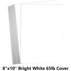 Hamilco White Cardstock - 8 x 10" Blank 65 lb Cover Card Stock - 50 Pack