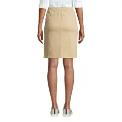 Lands' End Women's Mid Rise Elastic Waist Pull On Knockabout Chino Skort