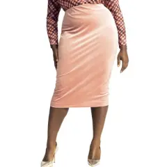 ELOQUII Women&rsquo;s Plus Size Velvet Column Skirt