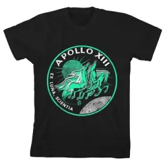 NASA Apollo XIII Lunar Horses Black T-shirt Toddler Boy to Youth Boy