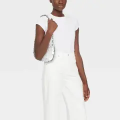 Slouchy Sequin Hobo Shoulder Handbag - Wild Fable&trade; Silver