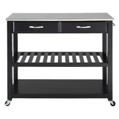 Stainless Steel Top Kitchen Cart/Island with Optional Stool Storage - Crosley