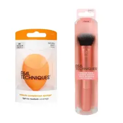 Real Techniques Miracle Complexion Sponge and Expert Face Makeup Brush - 2pc