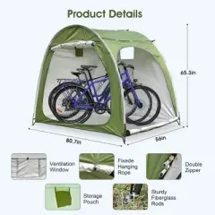MOEPISY Nylon Portable Bike Shed Green