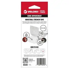 VELCRO 4'x2'' Industrial Strength Tape Indoor and Outdoor Use Superior Holding Power on Smooth Surface White