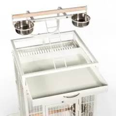 Prevue Select Wrought Iron Parrot Bird Cage 24x20x60", Chalk White