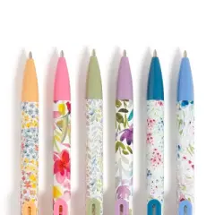 U Brands 6pk Ballpoint Pens Black Ink Laguna Bountiful Bouquet