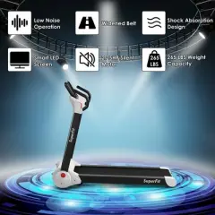 SuperFit 2.25HP Folding Electric Motorized Treadmill w/  Speaker White\Black\Blue