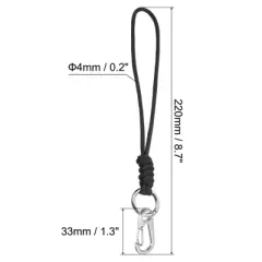 Unique Bargains Braided Wrist Strap Key Whistle Wallet Badge Lanyard 8.7" with Spring O Ring