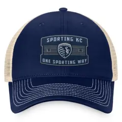 MLS Sporting Kansas City Relaxed Fit Mesh Back Hat: Men's Small, Navy Blue, Back Snap