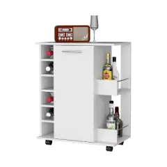 Gulches Elegant Bar Cart with Casters and Wine Rack