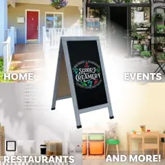 Sunnydaze Double-Sided Magnetic A-Frame Chalkboard with Chalk Markers - 48 in x 24 in