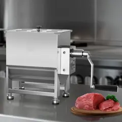 VEVOR Manual Meat Mixer, 120L Fixed Tank Meat Processing Equipment(Mixing Max 120LBS for Meat), Stainless Steel Meat Mixer, Silver