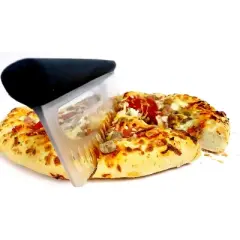 Norpro 13.75" Wide Grip-Ez Pizza / Dessert Slicer with Scallops - Curved Rocker Blade Pizza Cutter