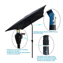 CAVINAS 6x9 FT Cantilever Patio Umbrella, Waterproof and Windproof Design with Crank, Beach Umbrella, without Base
