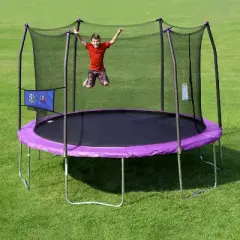 Skywalker Trampolines 12' Round Jump-N-Toss Trampoline with Enclosure - Purple